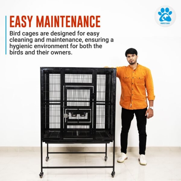 36" (L) x 24" (W) x 52" (H) Foldable Bird Cage with Wheels