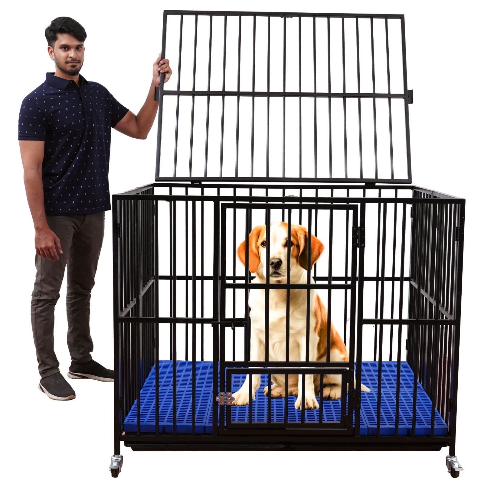 WhatsApp Image 2026-08-21 at 19.12.52 L50''/ W38''/H38'' Foldable type dog cage heavy duty - Image 1