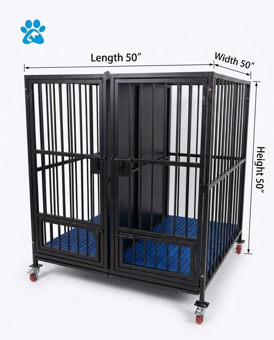 WhatsApp Image 2026-08-22 at 01.16.21-2 L50” / W50’’ / H50” Heavy duty double rooms dog cage - Image 1